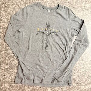 Bella - Danika Patrick Gray Long Sleeve Tee with Artistic Design